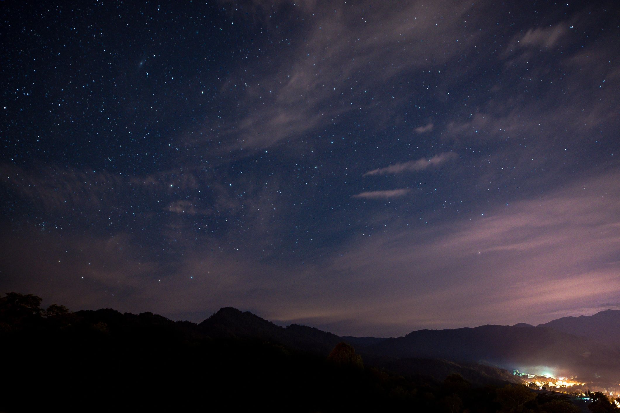 Night sky over a quiet landscape