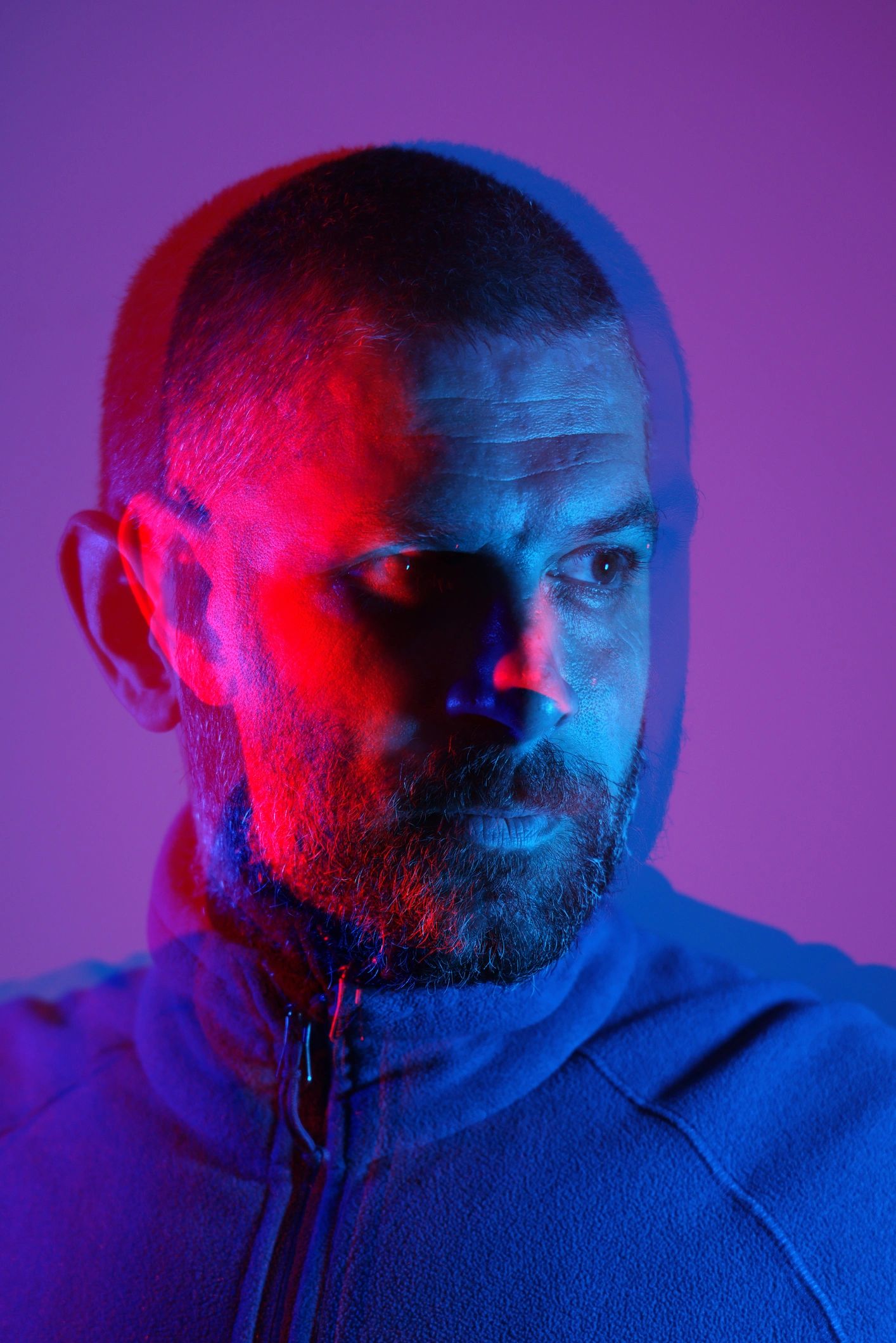 Portrait of a man with warm dramatic light